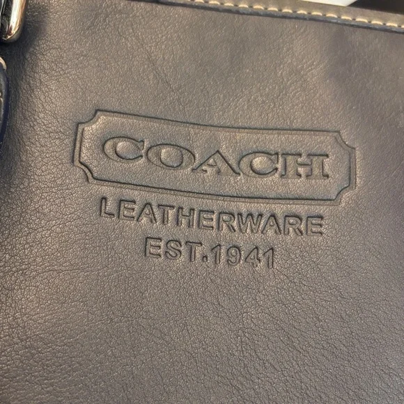 Coach Navy Blue Small Leather Tote Bag - Picture 6 of 10